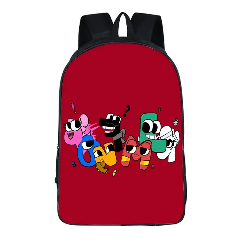 sac à dos alphabet lore avec périphériques de jeu, imprimé légende de lettres, sac à dos pour école primaire et secondaire