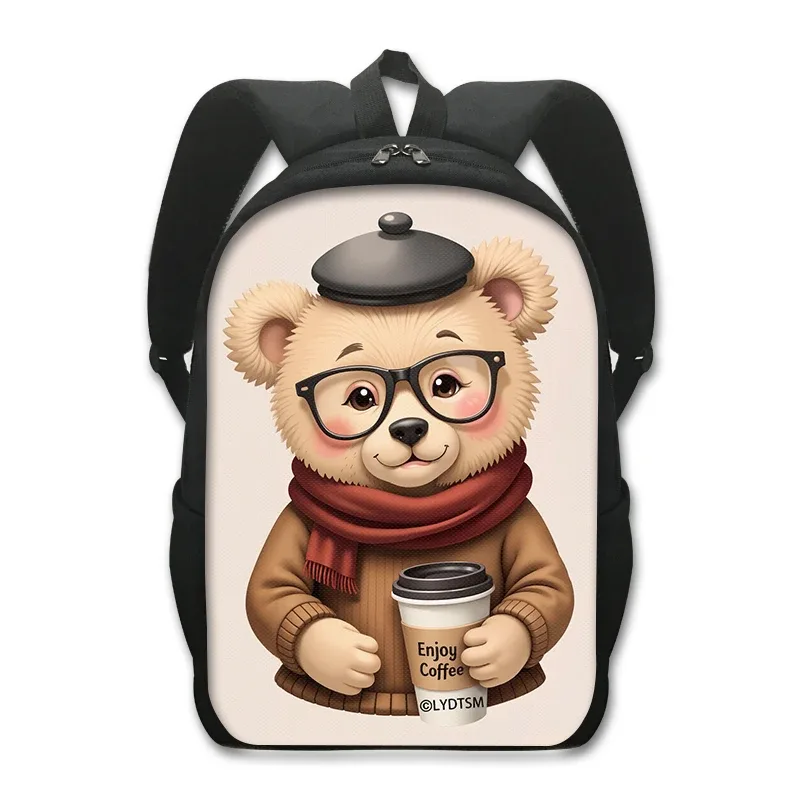 sac à dos kawaii graffiti bear pour hommes et femmes, sac à dos décontracté pour étudiants, sacs d'école pour adolescents, sac à dos de voyage hip hop, cartable