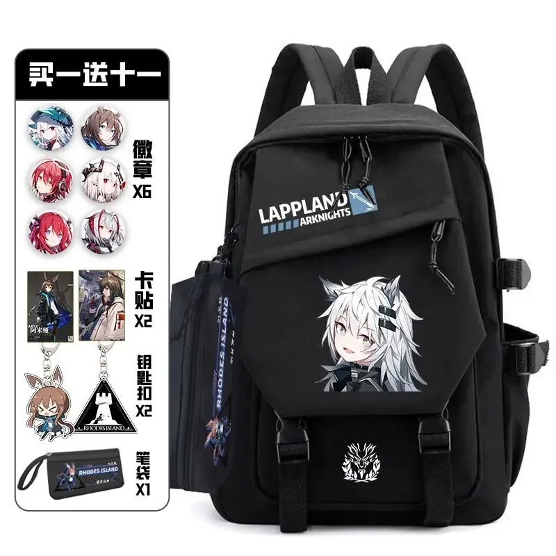 arknight – sac à dos avec douleur, ensemble de badges, sac d'anime, cartable pour adolescents, sac de voyage pour livre d'étudiants, fille et garçon, cosplay