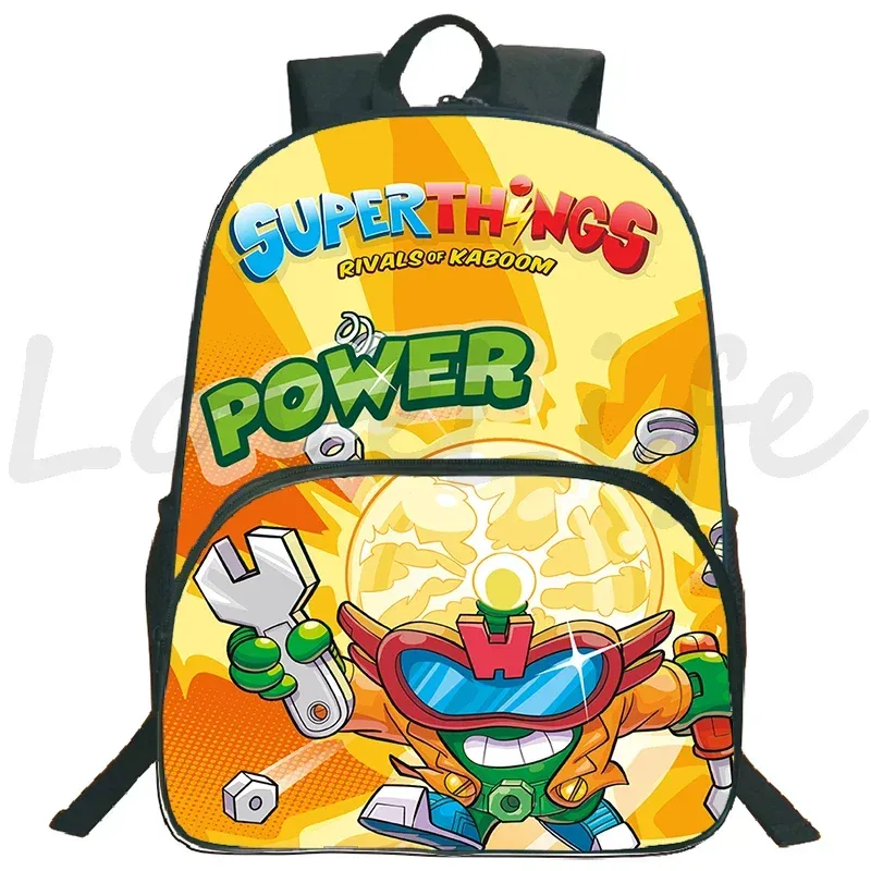 jeu superzings sac à dos 16 pouces garçons filles bookbag dessin animé sac à dos superthings sacs d'école étudiants sacs de voyage sac à dos à fermeture éclair