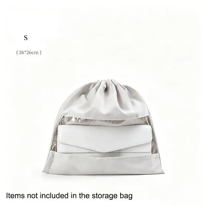 sac à cosmétiques en tissu avec cordon de serrage, sac de rangement anti-poussière