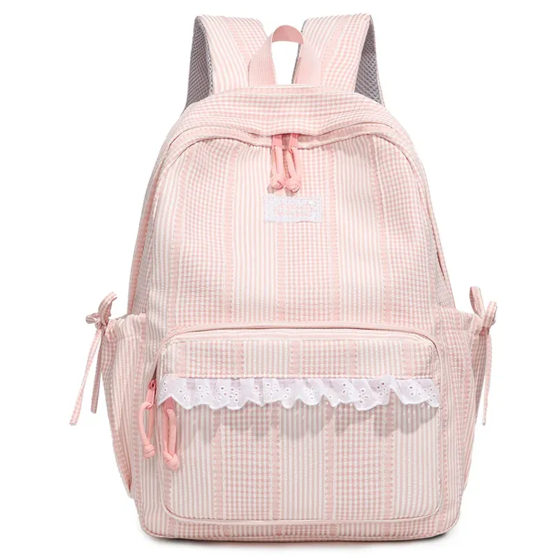 sac à dos personnalisé, sac à dos rayé simple et décontracté, sac à dos pour étudiante, sac à dos pour les cours, les trajets quotidiens et les voyages