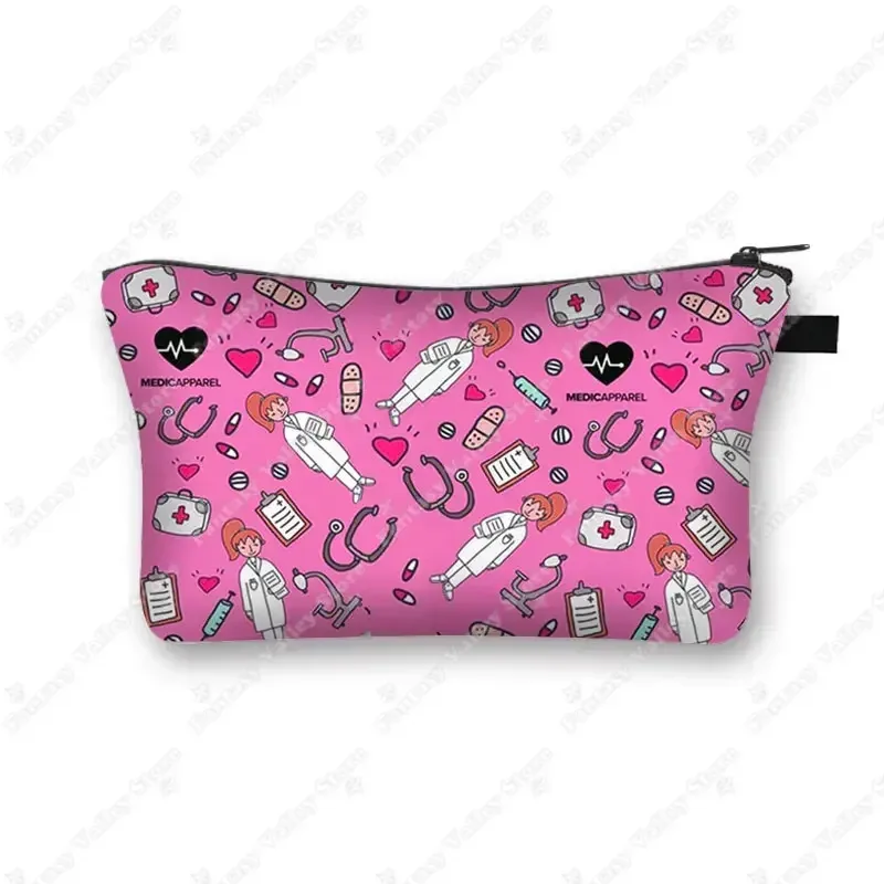 étui à cosmétiques pour médecin et infirmière, stéthoscope médical, seringue, trousse de toilette, organisateur, sacs à cosmétiques pour femmes, trousse de maquillage pour hôpital ecg