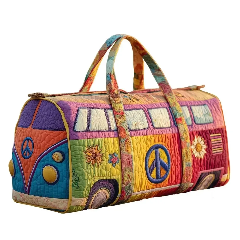 sac de voyage matelassé en coton, style hippie, design 3d, sac de sport, imprimé champignons, motif grenouille, sac de week-end, pour une nuitée