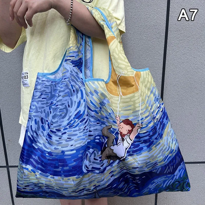 sac de courses pliable, nouvelle mode, sac de rangement d'épicerie réutilisable, sac à main à bandoulière portable en nylon, fourre-tout de voyage