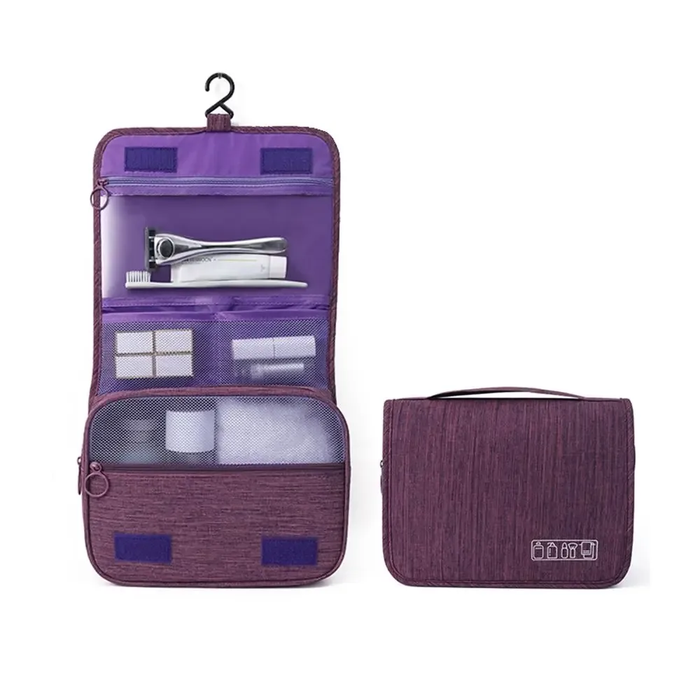 trousse de toilette pliable, organisateur, sac de rangement suspendu, trousse de maquillage de salle de bain, étui de voyage, séparation sèche et humide, sac de lavage cosmétique