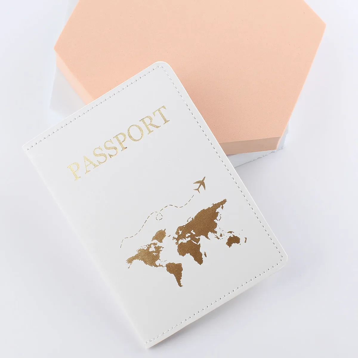 couverture de passeport en cuir pu, simple, à la mode, carte du monde, mince, porte-passeport de voyage, portefeuille cadeau, étui pour cartes, unisexe