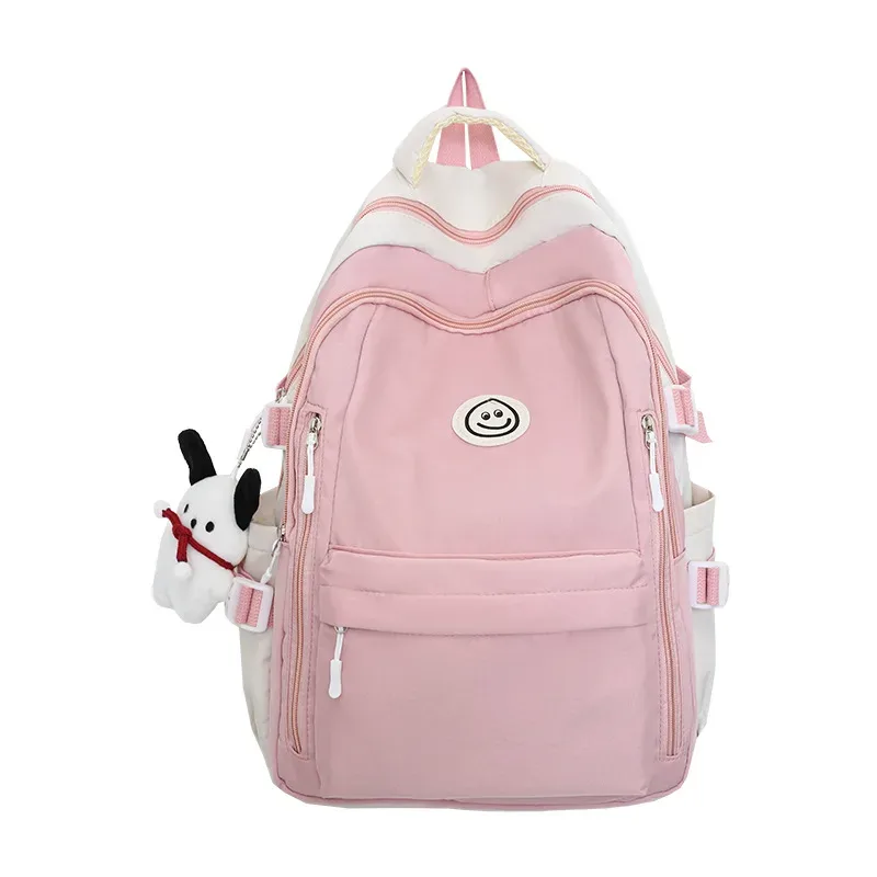 sac à dos décontracté en nylon grande capacité pour étudiantes, sac à bandoulière double pour ordinateur portable, idéal pour l'université