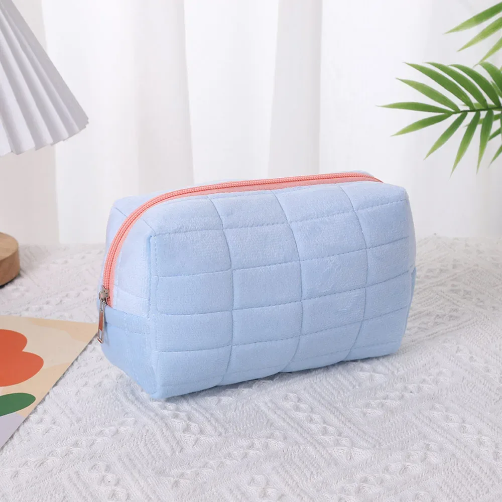 sac de rangement pour cosmétiques en velours grande capacité, trousse de toilette portable, petite trousse de maquillage pour usage quotidien et en voyage