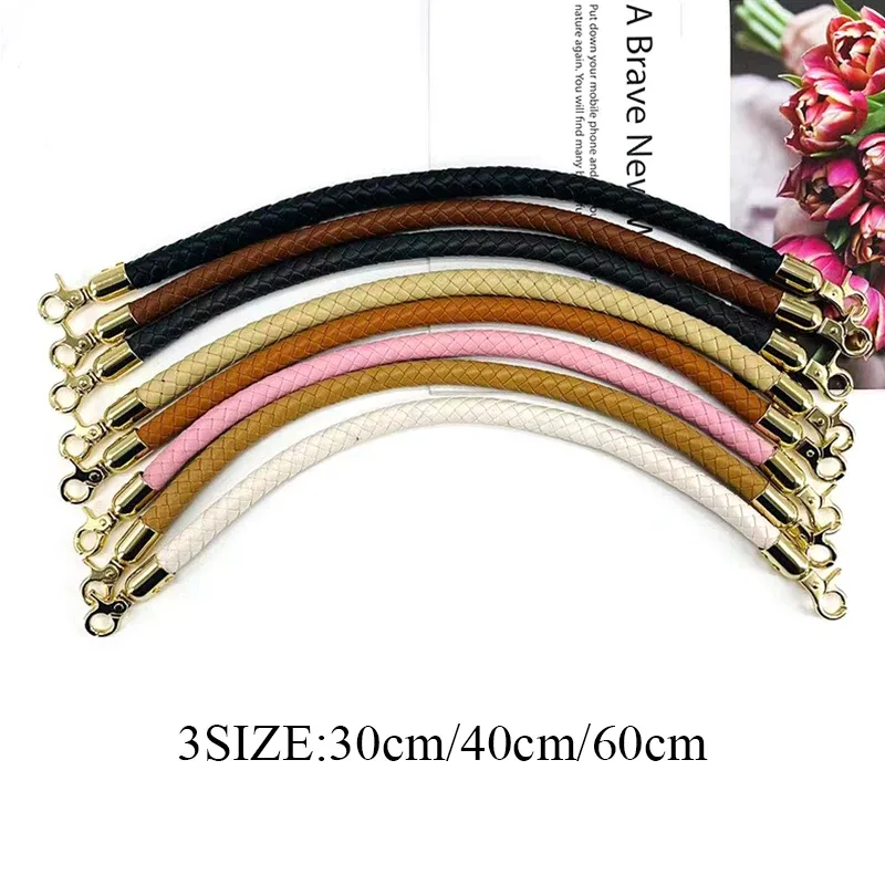Sangle de sac tressée en cuir PU, poignée de remplacement pour sac à main, tressée à la main, à bandoulière courte, accessoires, nouvelle collection