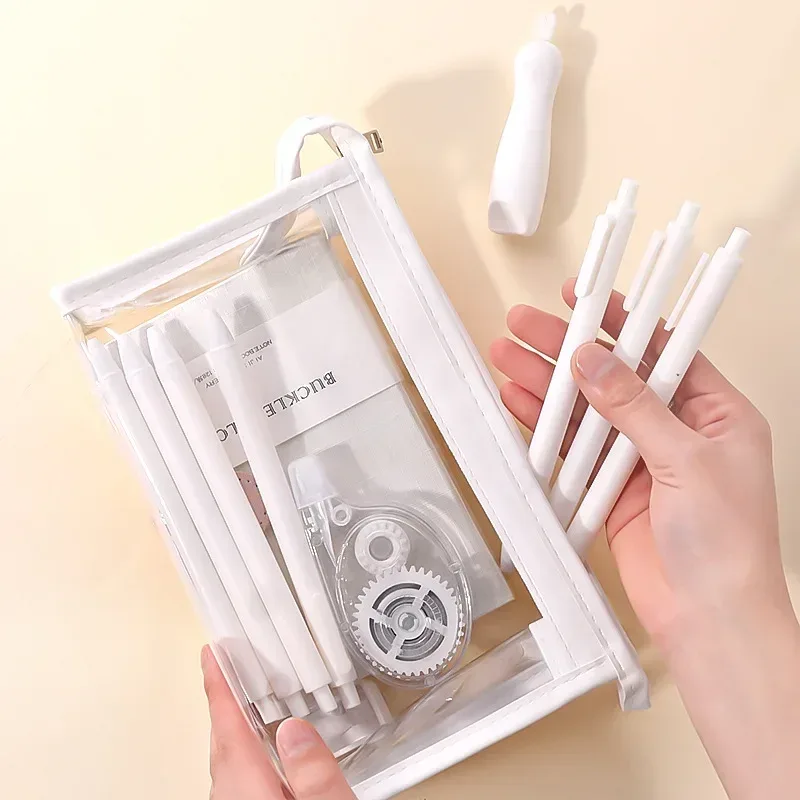sac à cosmétiques étanche de grande capacité, 1 pièce, rangement d'été transparent, sacs de rangement de maquillage, fournitures, trousse à crayons transparente pour fille