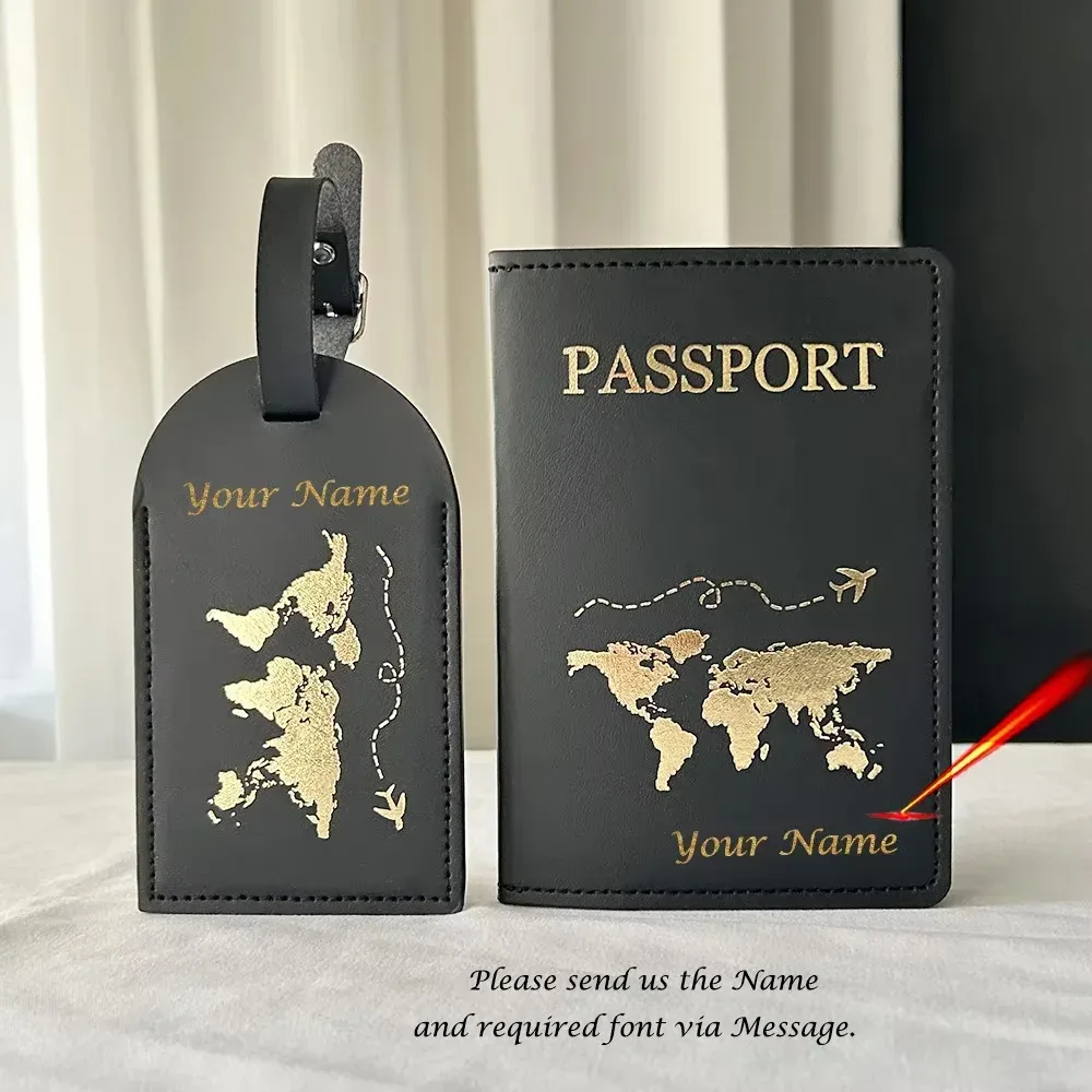 protege passport personalisé prenom avec étiquettes à bagages, couverture passeport personnalisé carte de l'ue, étui mignon, portefeuille de voyage, accessoires de voyage