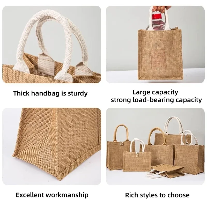 lot de 100 sacs fourre-tout en toile de jute personnalisés, sacs d'épicerie, sacs de plage, sacs cadeaux de mariage et d'anniversaire, sacs laminés avec logo, vente en gros