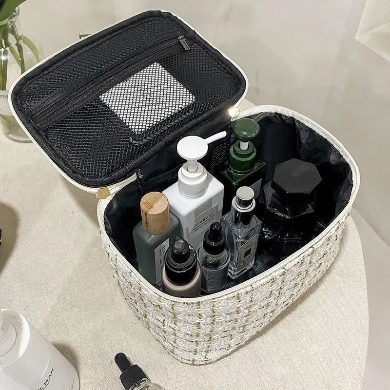 nouvelle trousse de maquillage portable pour femme, style parfumé, simple et tendance, grande capacité, pour le maquillage et les voyages
