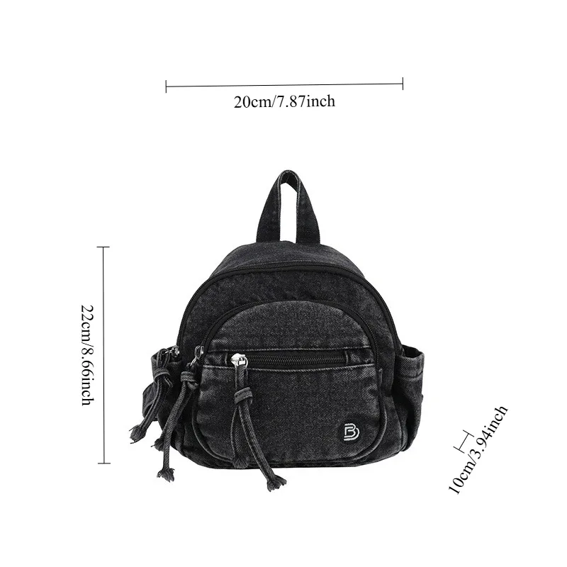 nouveau sac à dos mini en jean délavé pour femme, style preppy, sac de navetteur, sac à dos de voyage léger, décontracté et vintage