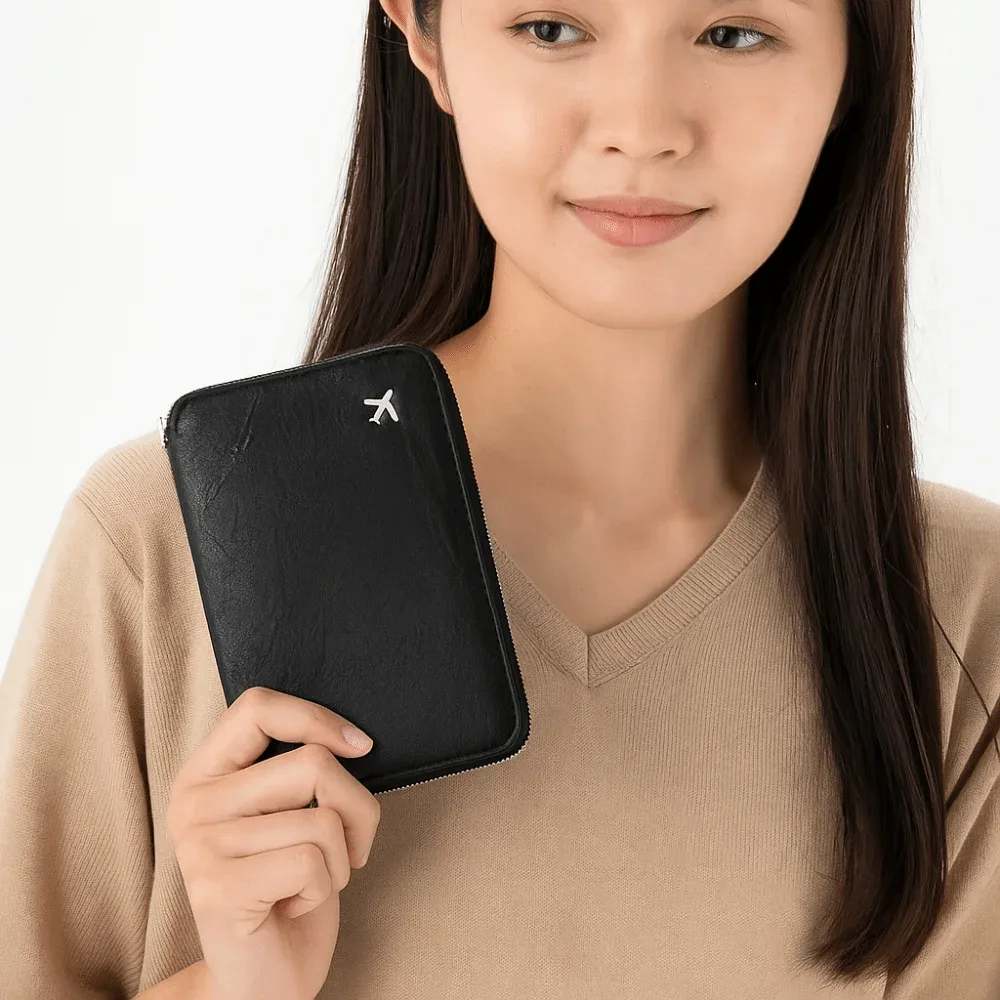 porte-passeport créatif en pu de couleur unie, antivol rfid, pour l'enregistrement à l'aéroport, portefeuille de voyage, porte-billets, clip pour passeport, pour hommes