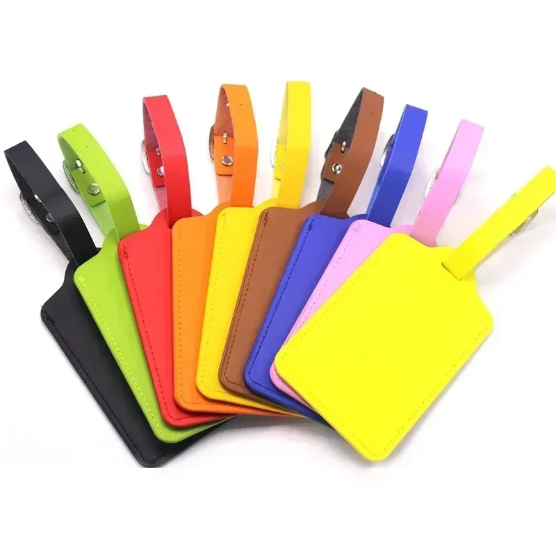 étiquettes de bagage en cuir pu pour femmes et hommes, accessoires de voyage, valise, identification, adresse, porte-nom, étiquettes d'embarquement, étiquette portable