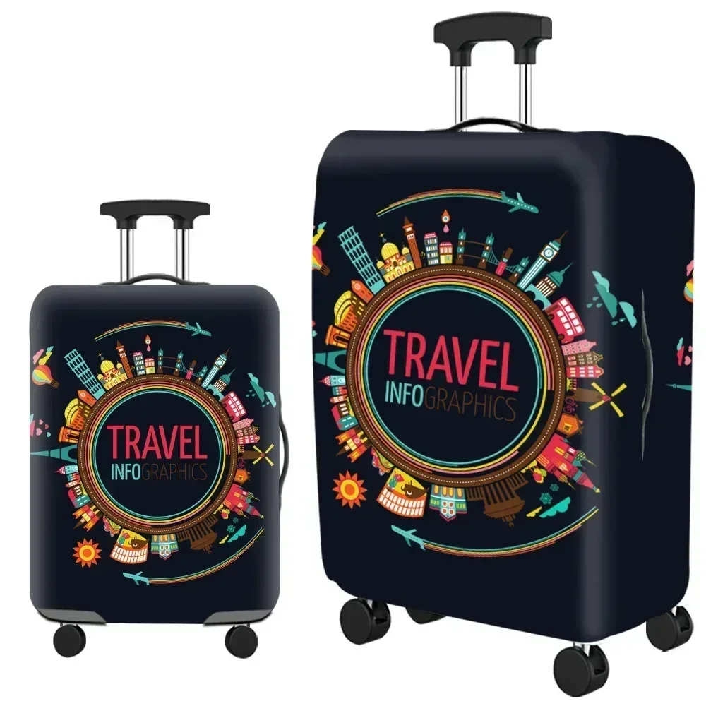 optics elastic world juste de protection pour bagages, fermeture éclair trempée, housses de valise pour sac de 18 à 32 pouces, housse de chariot, accessoires de voyage