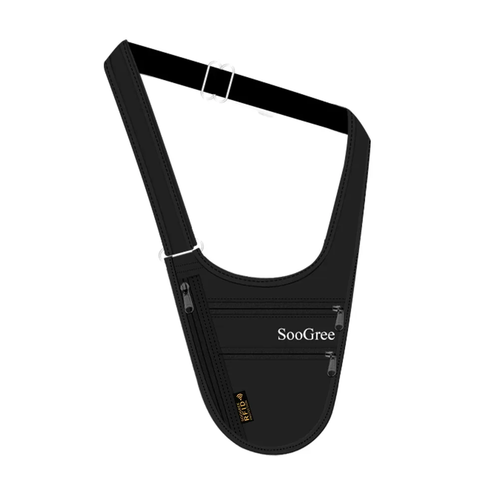 soogree pochette de voyage antivol avec blocage rfid, sac à bandoulière de sécurité caché, porte-passeport, porte-cartes, porte-téléphone, portefeuille pour hommes et femmes
