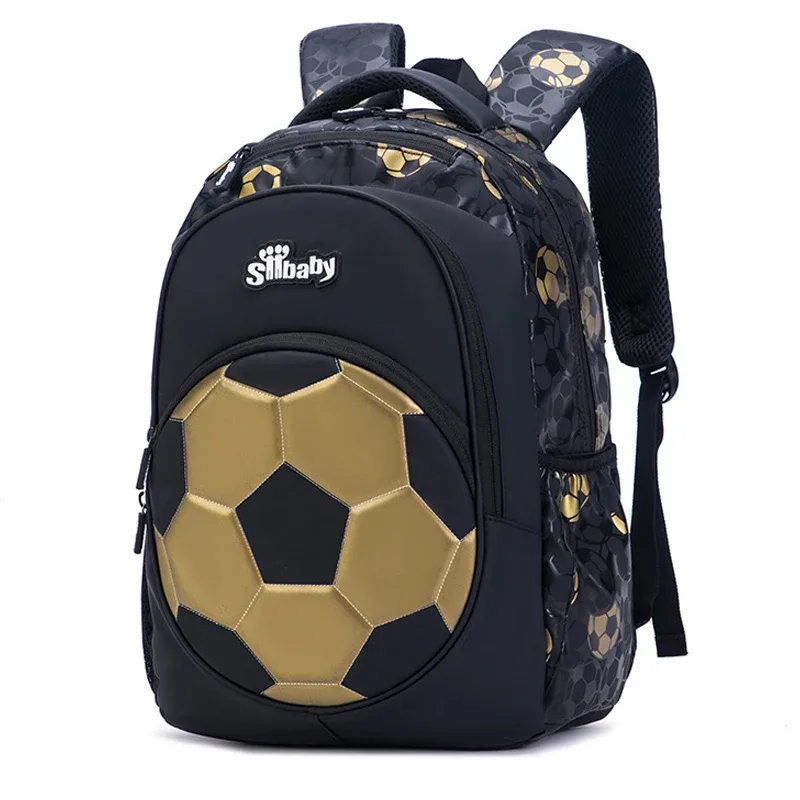 Sac d'école Orth4WD pour garçons, sac à dos de football de dessin animé pour enfants, cartable pour enfants, haute capacité, étanche, mignon, nouveau, 3D, grade 1-3