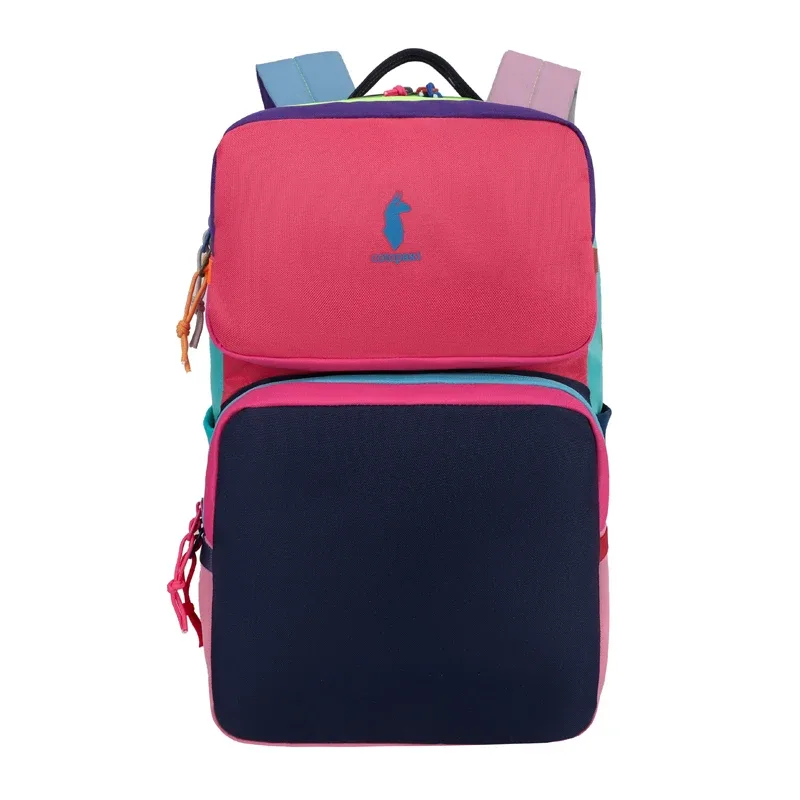 sac à dos color block avec plusieurs compartiments, sac de voyage décontracté et tendance, sac à dos double épaule multicouche aux couleurs contrastées