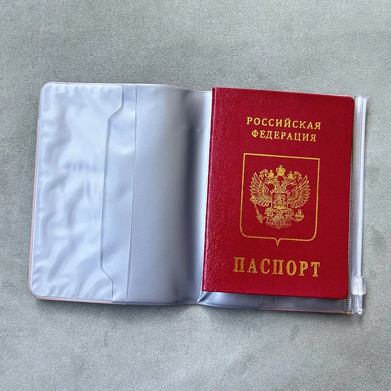 couverture de passeport d'avion imperméable en pvc pour femme, design 3d, porte-documents de voyage
