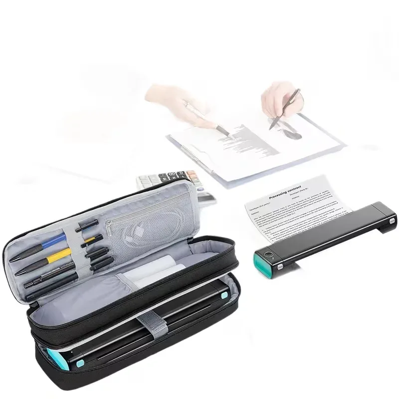étui de rangement pour imprimante compatible avec phomemo m08f, itari m832, jadens, aixiqee, munbyn et la plupart des imprimantes, double couche