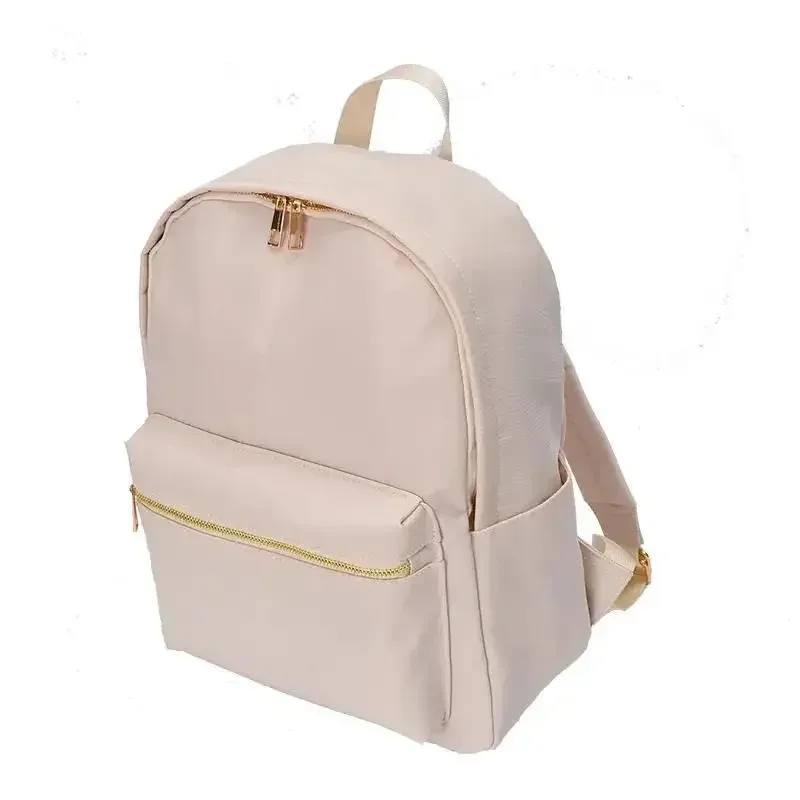 sac à dos en nylon imperméable grande capacité style simple, sac d'école décontracté, pochette de rangement pour les voyages et les activités de plein air