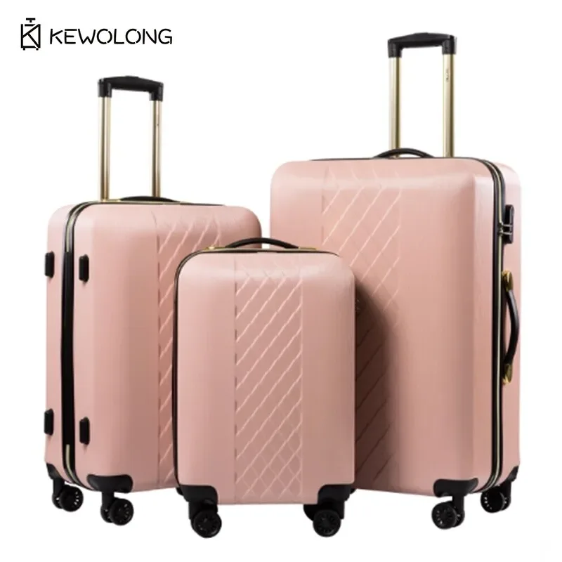 bagage à roue d'avion super silencieux de 20/24/28 pouces, nouveau design, avec serrure tsa, valise d'enregistrement anti-rayures de grande capacité
