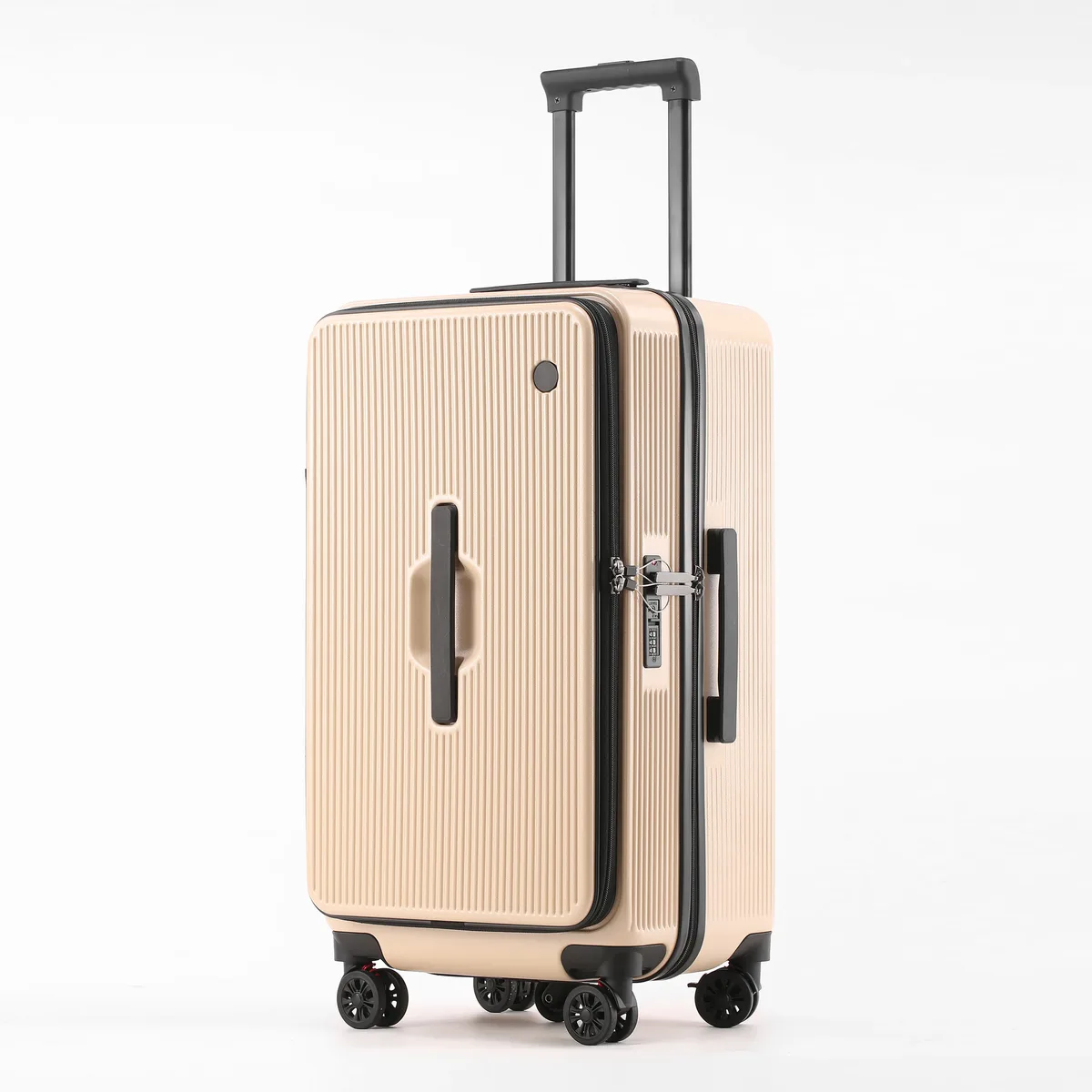 valise premium pure pc à double ouverture 20/25/29 pouces avec serrure tsa, compartiment de rangement 1:9/3:7, valise de voyage à 4/5 roues pivotantes pour toutes les voyages