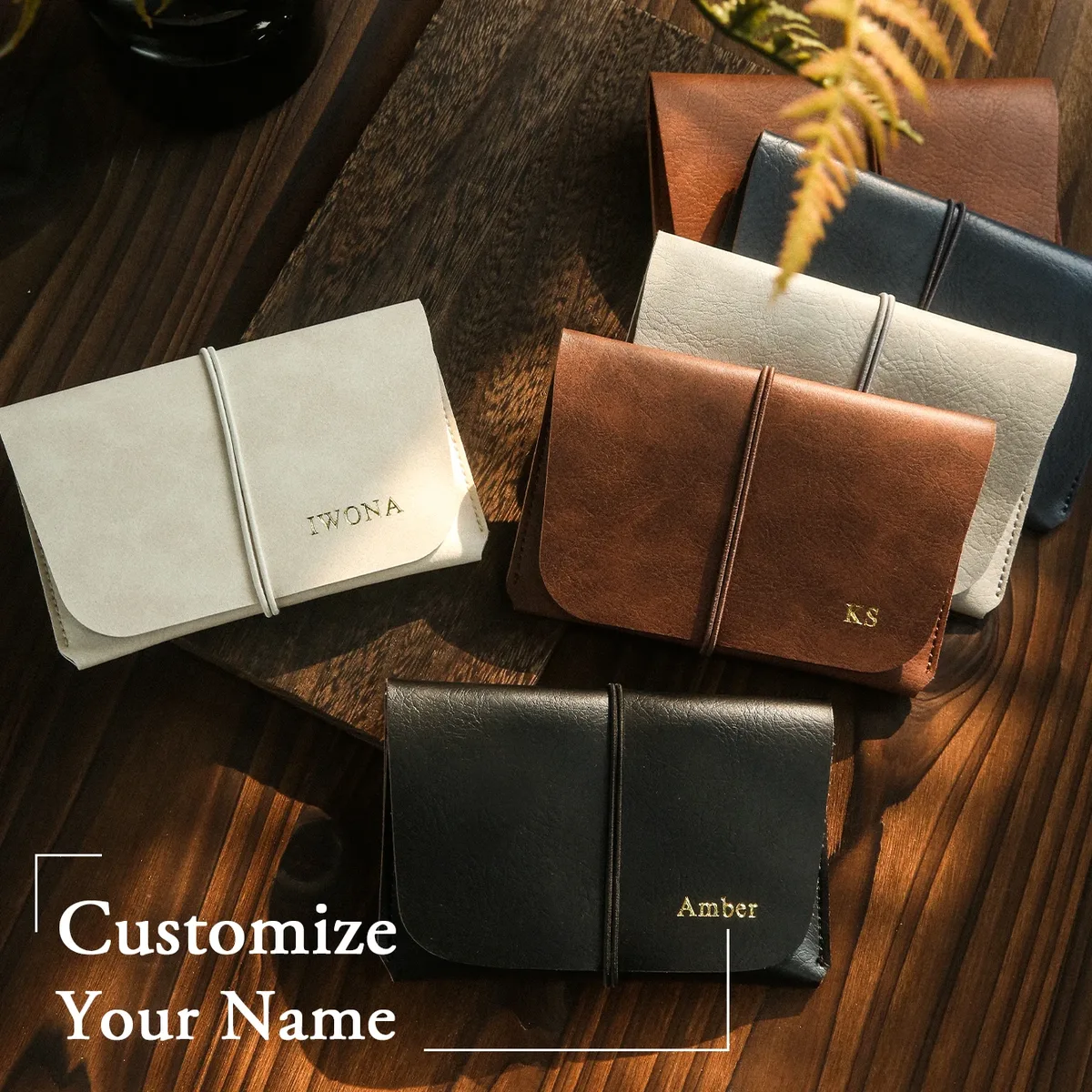 Porte-passeport en cuir Vintage personnalisable, 1 pièce, avec nom monogramme doré, accessoire de voyage personnalisé, portefeuille