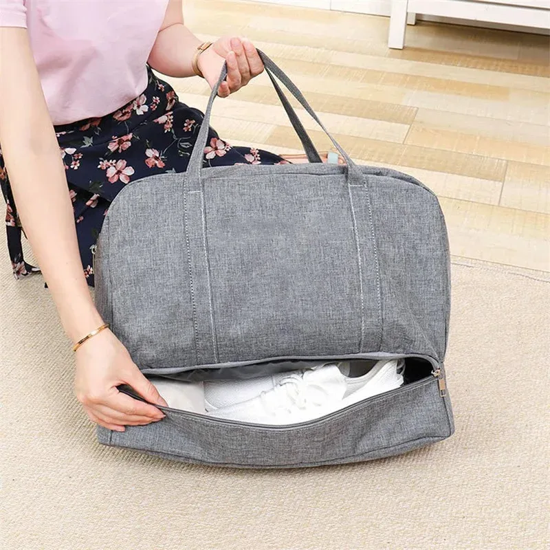 sac de voyage étanche double couche pour salle de sport et natation, portable, séparation sèche/humide, rangement de produits de toilette cosmétiques, sac unisexe