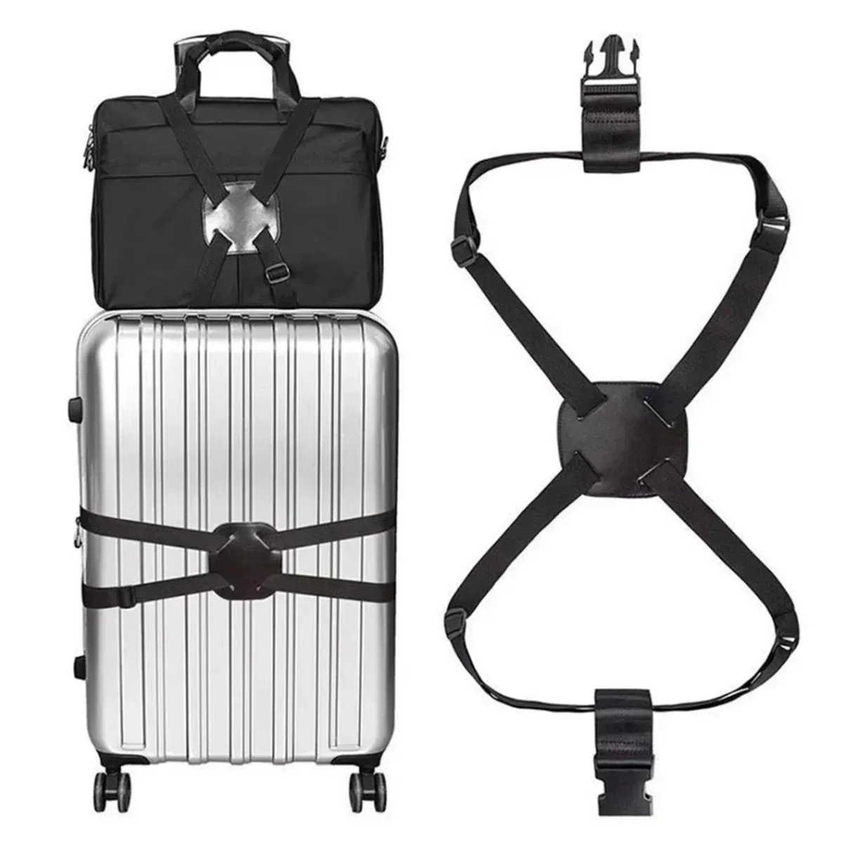 sangle de fixation anti-perte à sangles croisées pour valise de voyage, accessoire d'emballage, sangle à boucle pour bagages