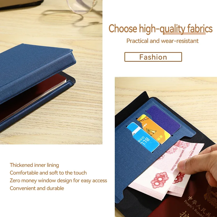 portefeuille de voyage multifonctionnel en cuir texturé avec porte-cartes, pochette pour billets et porte-documents pour les voyages