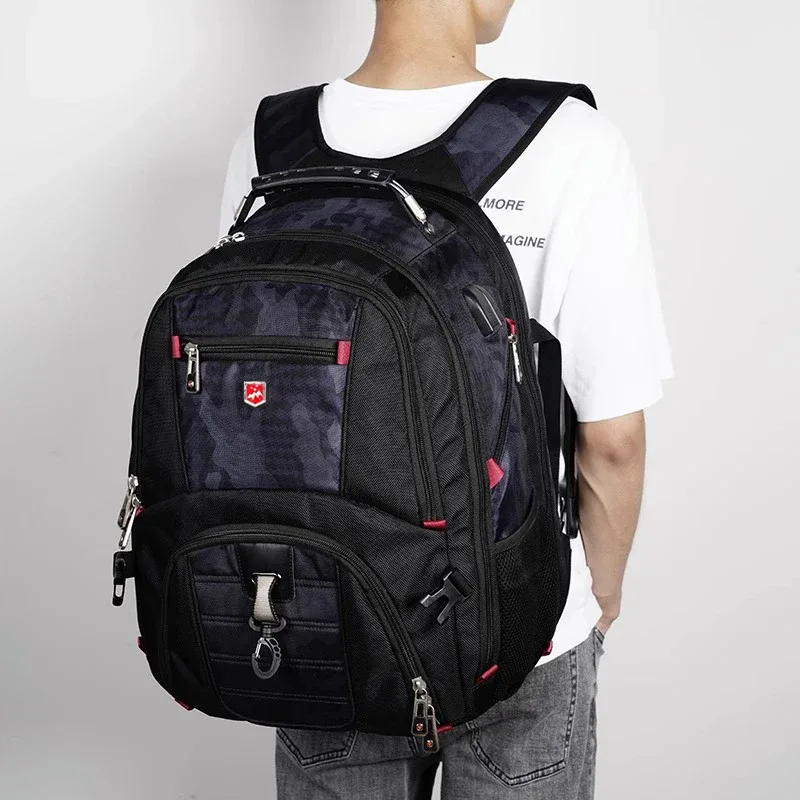 sacs à dos de voyage étanches de grande capacité pour hommes, sac d'école antivol, sac à dos pour ordinateur portable 20 pouces, chargement usb 17 pouces