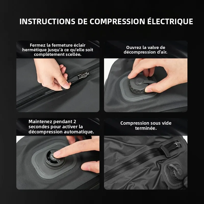 sacs de rangement sous vide automatiques reeyee pour vêtements, économiseur d'espace de voyage pour doudounes, sac de compression étanche et hermétique