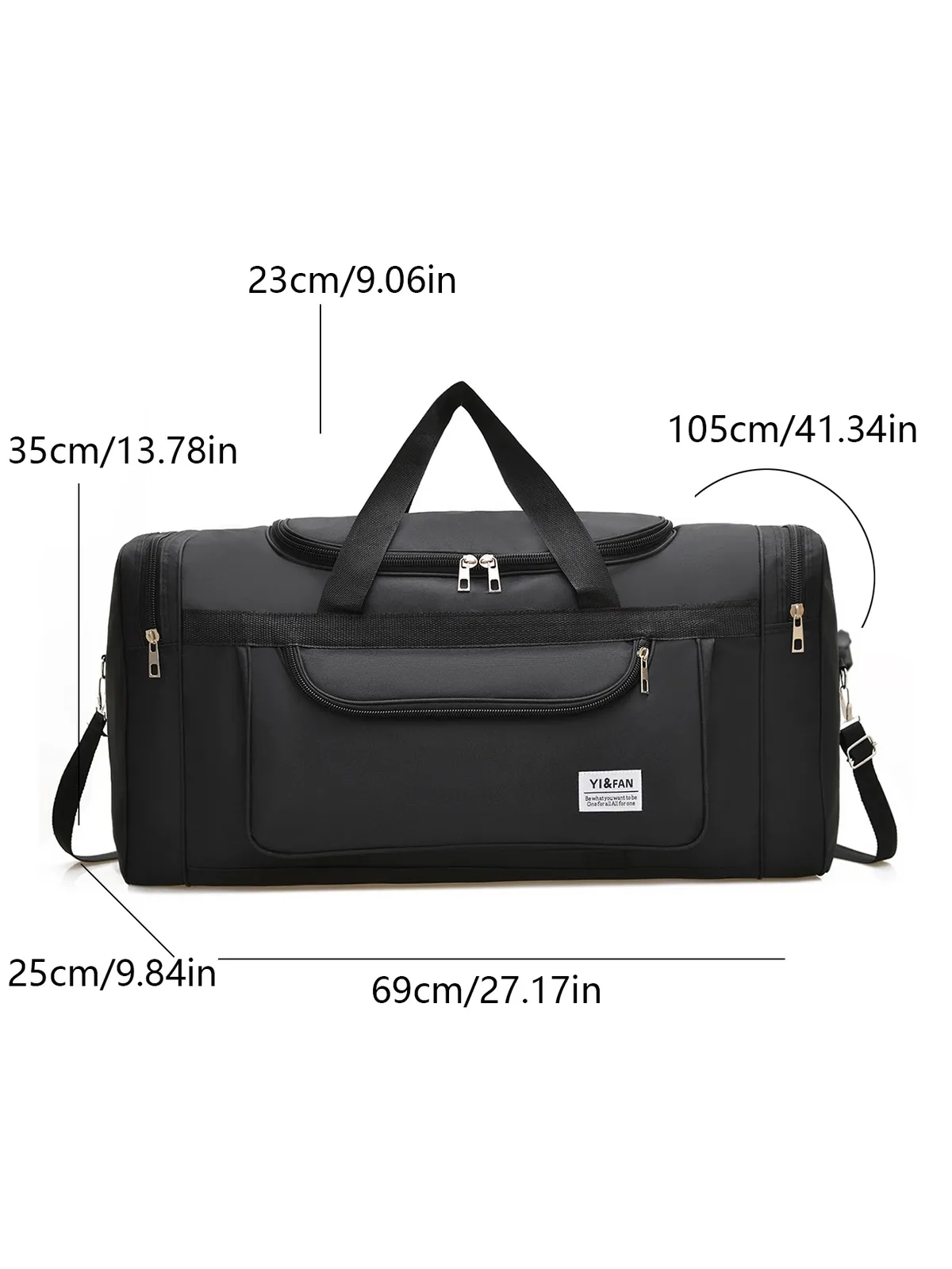 sac de sport multi-poches à bandoulière, sac de voyage, 1 pièce