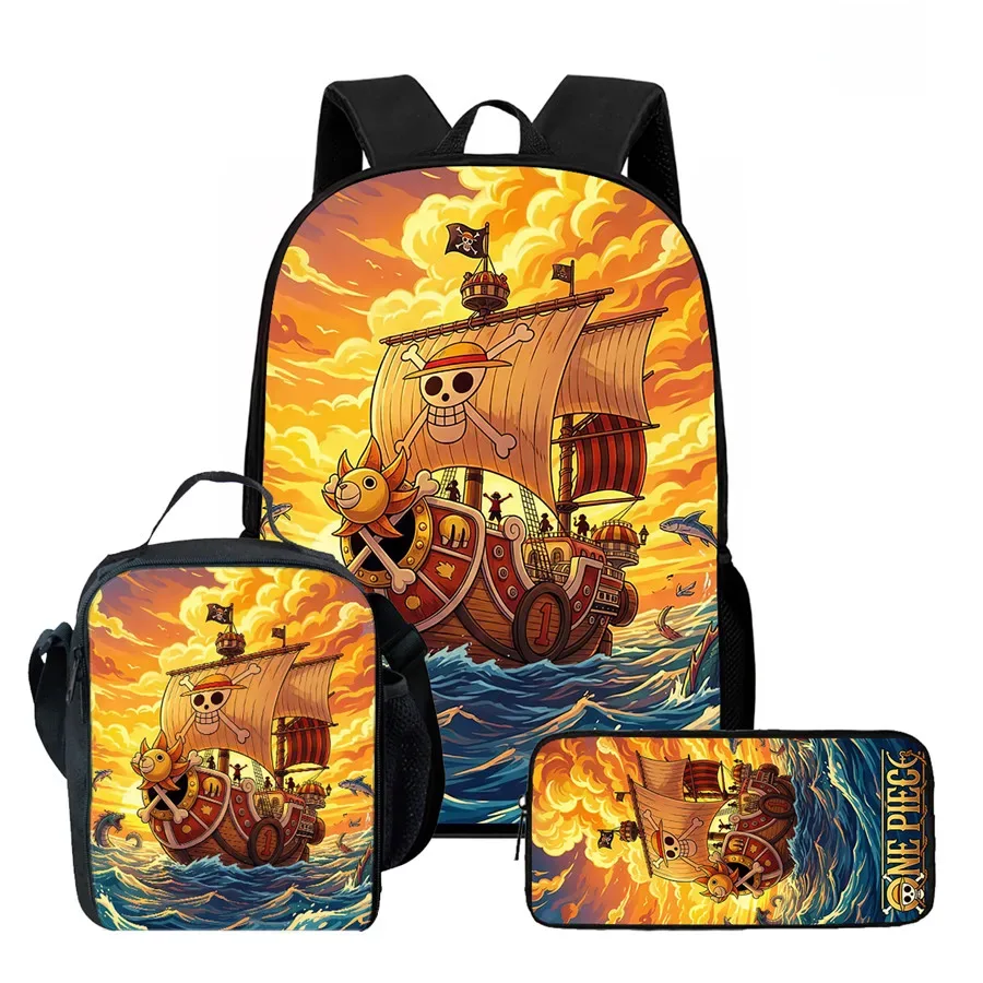 ensemble de sac à dos scolaire 3 pièces 15 pouces avec sac à lunch et trousse à crayons, durable, léger, unisexe, pour garçons et filles de 6 à 10 ans