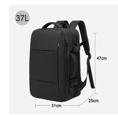 bange hommes sac à dos à main 45l 37l extensible hommes sacs à dos de voyage sac de jour porte-documents collège 17.3 "sac à dos pour ordinateur portable