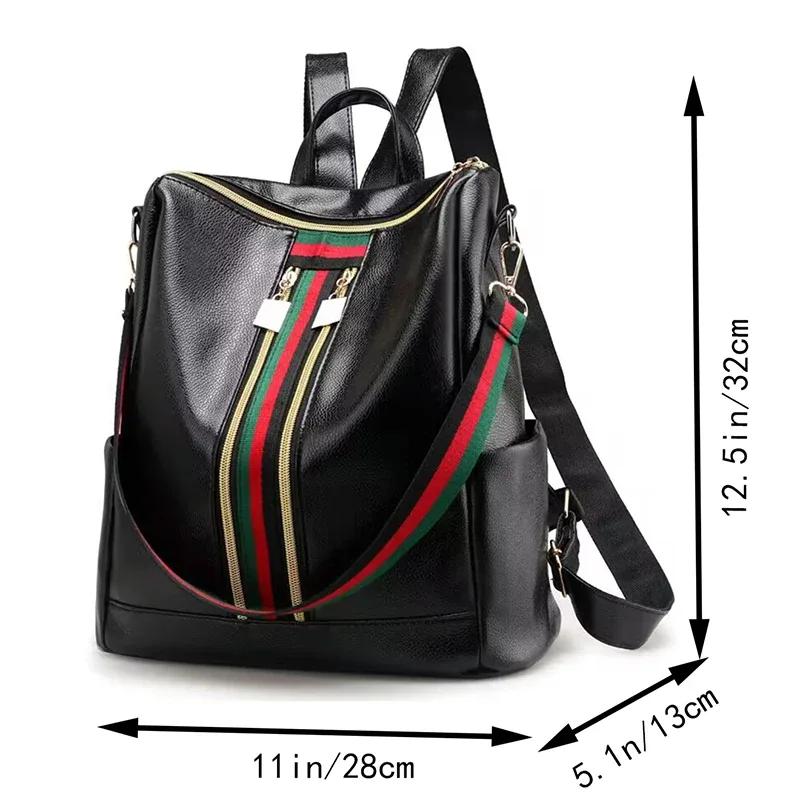sac à dos multi-voies chic pour les voyages quotidiens, élégant, rayé, léger, polyvalent, spacieux, décontracté, fonctionnel, à la mode
