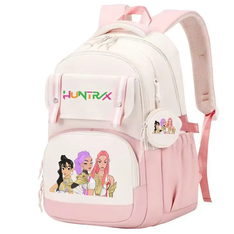 mochila kpop demon hunters – sac à dos imprimé léger, cartable pour fille, sac de voyage décontracté pour les déplacements