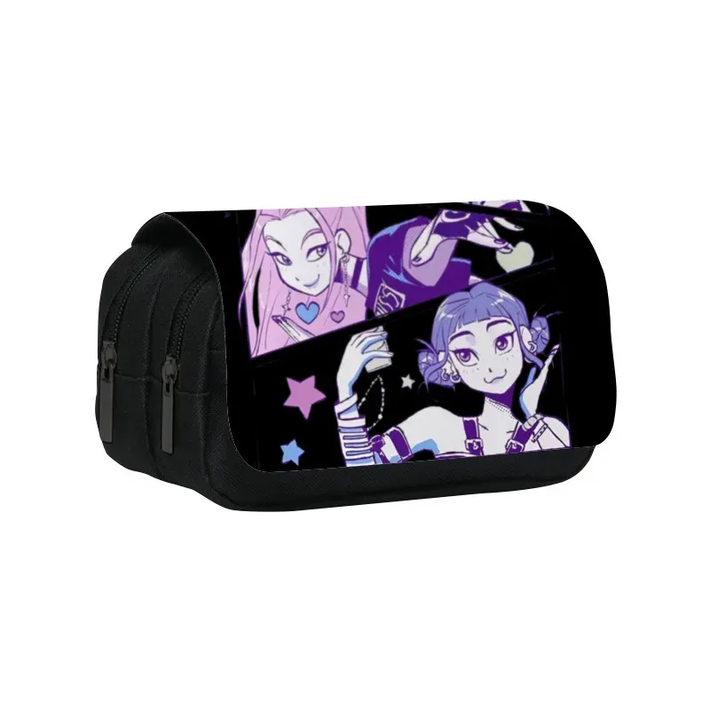 étui à crayons multi-compartiments pour enfants, motif dessin animé kpop demon hunters, léger, trousse à crayons pour enfants, boîte à crayons pour enfants