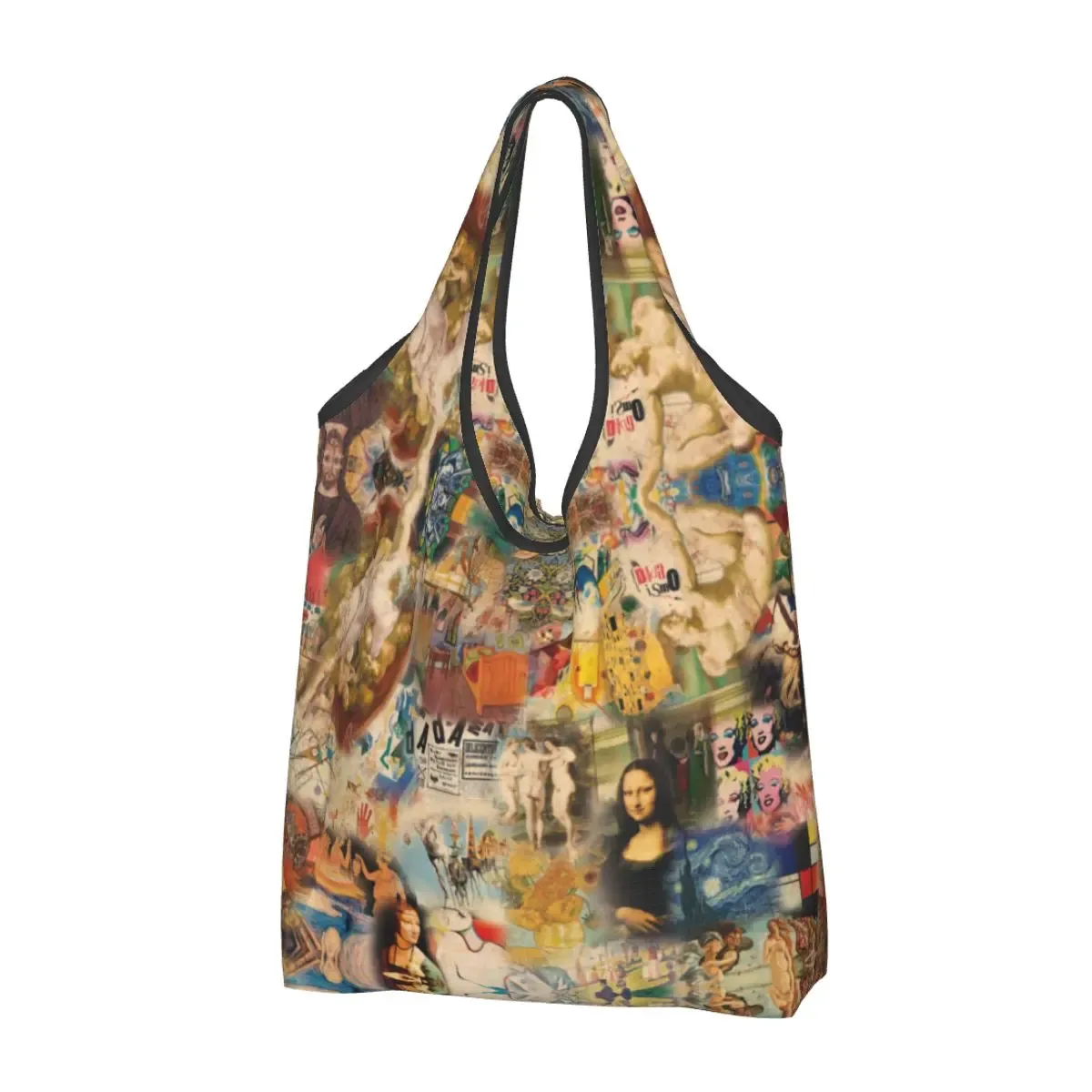 sac fourre-tout portable personnalisé drôle 73 terrasse la nuit, peinture de vincent van gogh, sac d'épicerie initié