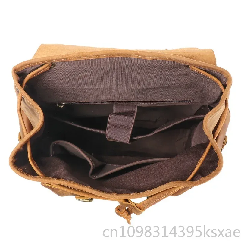 sac à dos vintage en cuir de vache véritable fait main pour homme, voyage, école, collège, décontracté, rétro, élégant, unique