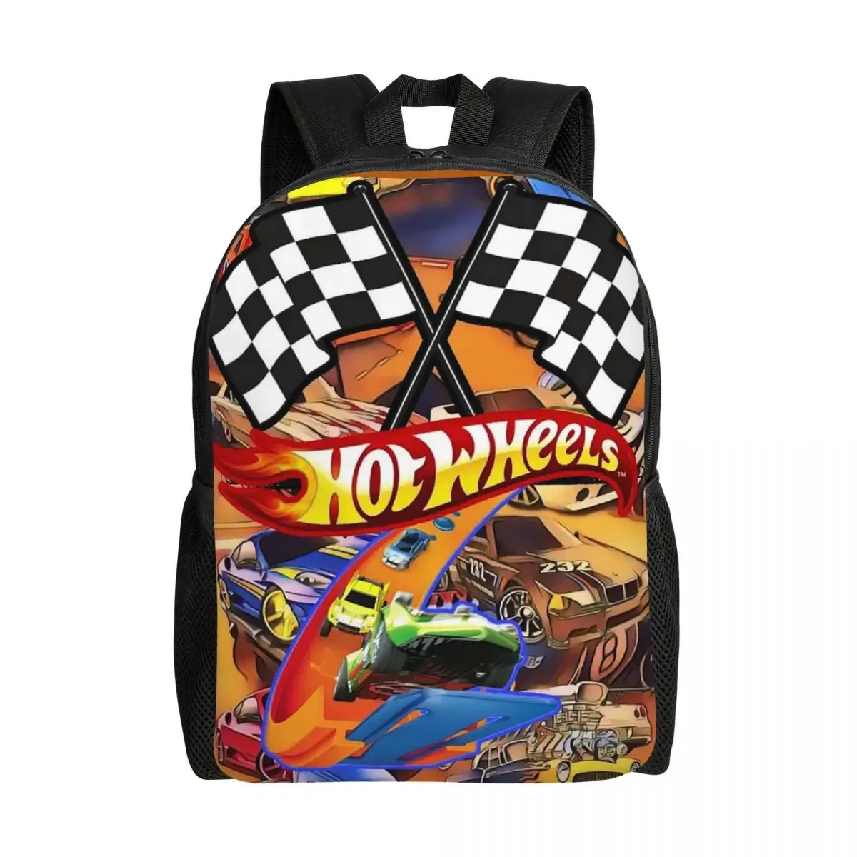 sac à dos hot wheels race pour étudiants, garçons et filles, sac d'école, sac à bandoulière pour ordinateur