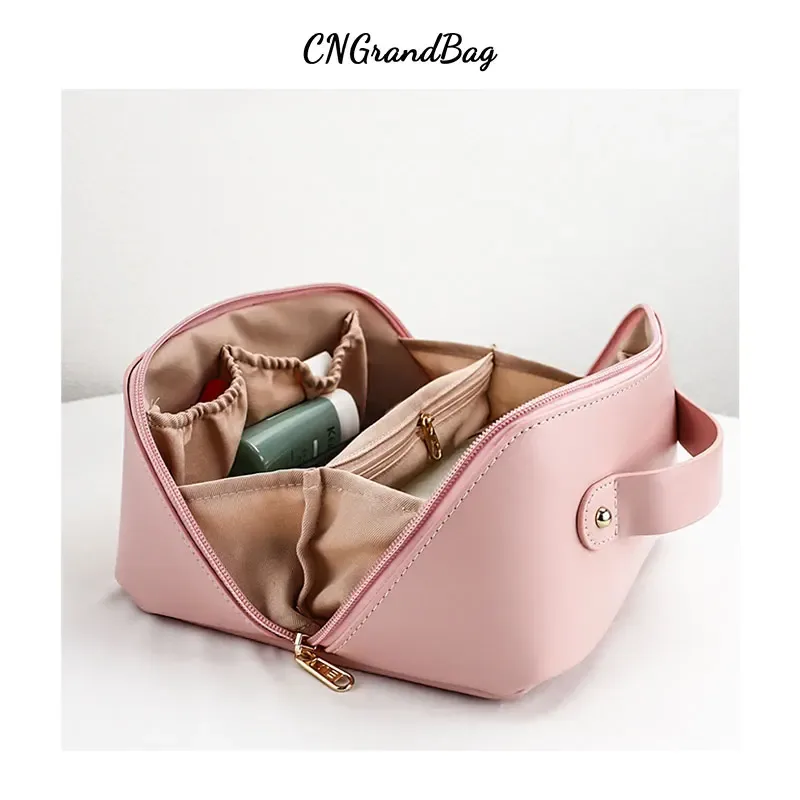 sac de maquillage portable en forme d'oreiller grande capacité avec lettres personnalisées, sac de rangement étanche pour femmes, sac de voyage pour cosmétiques