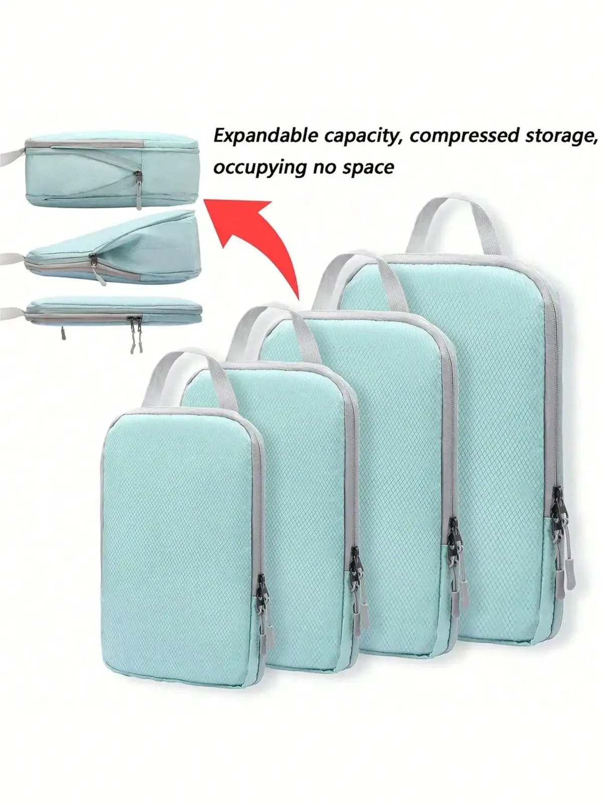 sac de rangement de voyage d'affaires compressible, ensemble de 4 pièces, sac de rangement vertical étanche multifonctionnel simple et à la mode