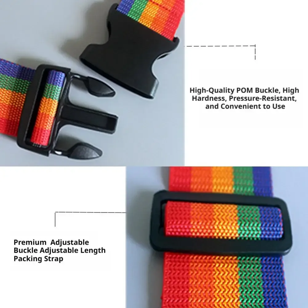 sangle de bagage réglable avec verrouillage sécurisé, ceinture de fixation en nylon durable pour valise, accessoires de voyage