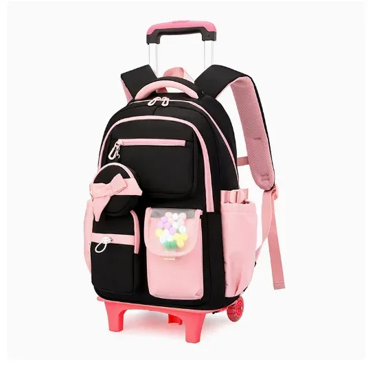 sac à dos à roulettes pour filles, sac à roulettes pour l'école pour enfants, sacs à roulettes pour l'école primaire, le collège et le lycée, sac à dos à roulettes pour filles