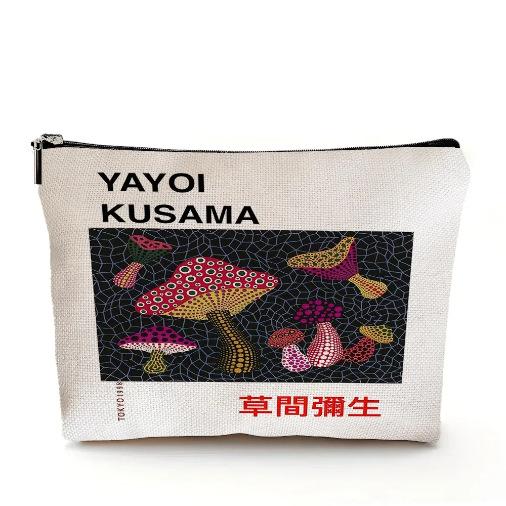 yayoi kusama dame sac à main de mariage sacs de maquillage art japonais fille sac cosmétique double impression femmes organisateur de voyage portefeuille enfant